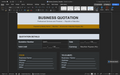 Business quotation template with quotation details and customer information fields