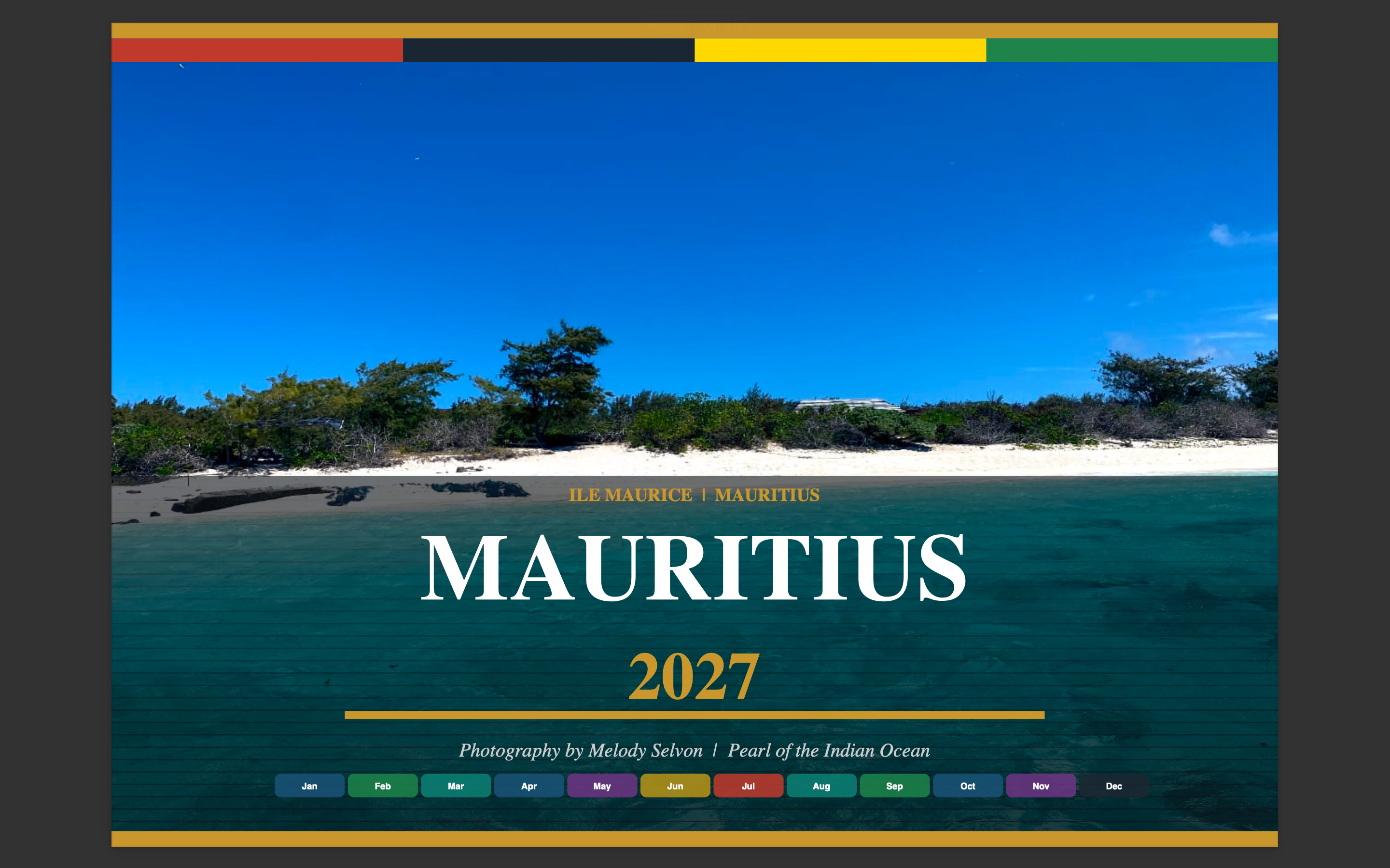 Mauritius 2027 Wall Calendar WITH NOTES