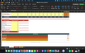 Finance dashboard spreadsheet with category table and colored profit bars